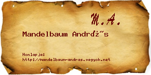 Mandelbaum András névjegykártya